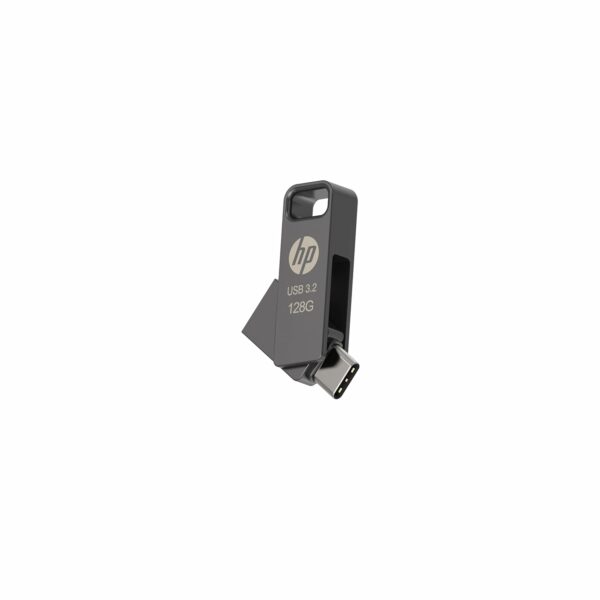 HP 886C 128GB OTG Flash Drive 3.2 Rock/Metallic Swivel Design/Durable Metal Material - Image 2