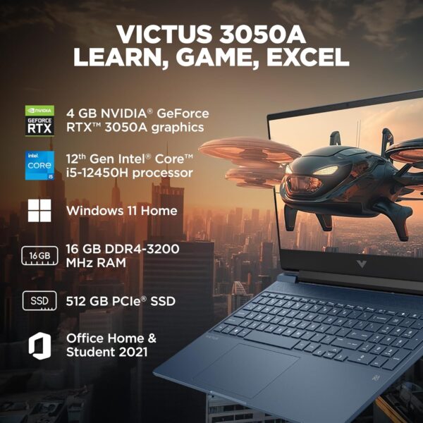 HP Victus 39.6 cm (15.6) Gaming Laptop 15-fa1412TX, Blue - Image 2