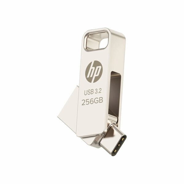 HP 886C 256GB OTG Flash Drive 3.2 Gold/Metallic Swivel Design/Durable Metal Material