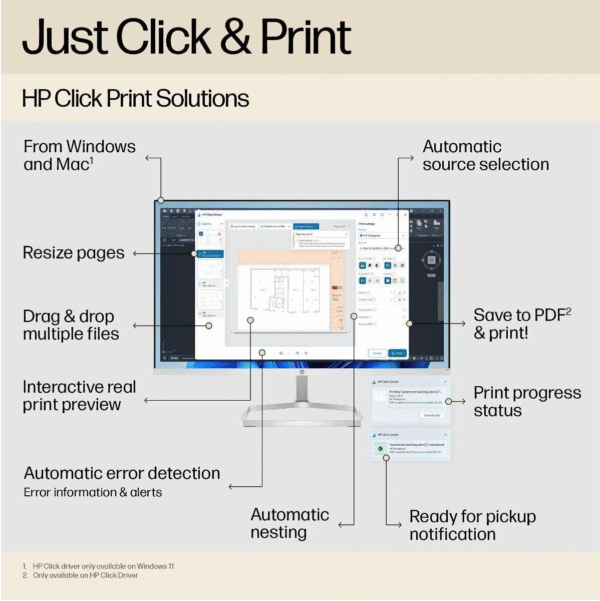 HP DesignJet T650 36 (91.4 cm) Large Format A0 Plotter Printer / 5HB10D - Image 7