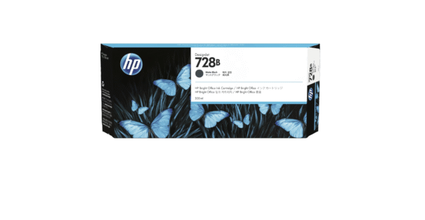 HP 728B 300-ml Matte Black DesignJet Ink Cartridge / 3WX30A