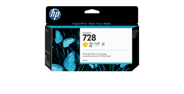 HP 728 130-ml Yellow DesignJet Ink Cartridge / F9J65A