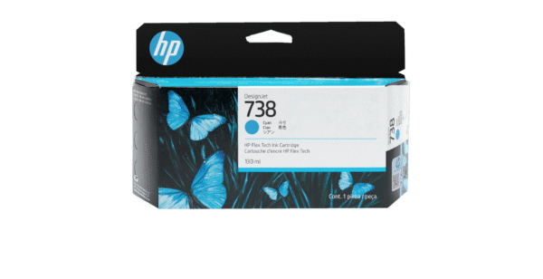 HP 738 130-ml Cyan DesignJet Ink Cartridge / 498N5A