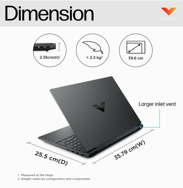 HP Victus 15-fa2078TX Gaming Laptop / 13th Generation Intel Core i7 processor / Windows 11 Home / (39.6 cm) 15.6inch display / Nvidia RTX 3050 6GB Graphics / 16 GB DDR4-3200 RAM / 512 GB SSD / B7GQ5PA - Image 7