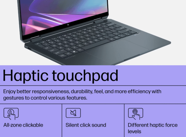 HP Spectre x360 35.6 cm (14) 2-in-1 Laptop 14-eu0670TU, Black / Intel Core Ultra 7 processor / Windows 11 Home / 35.6 cm (14) diagonal 2.8K OLED 400 nits VRR 48-120Hz touch display / Intel Arc Graphics / 32 GB LPDDR5x RAM / 1 TB SSD / AE0C4PA - Image 11