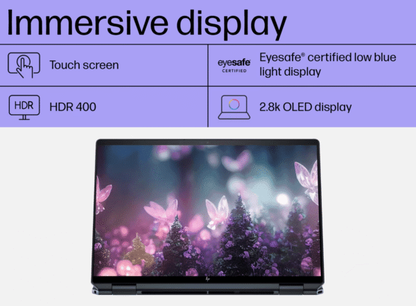 HP Spectre x360 35.6 cm (14) 2-in-1 Laptop 14-eu0670TU, Black / Intel Core Ultra 7 processor / Windows 11 Home / 35.6 cm (14) diagonal 2.8K OLED 400 nits VRR 48-120Hz touch display / Intel Arc Graphics / 32 GB LPDDR5x RAM / 1 TB SSD / AE0C4PA - Image 10