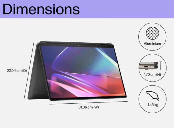 HP Spectre x360 35.6 cm (14) 2-in-1 Laptop 14-eu0670TU, Black / Intel Core Ultra 7 processor / Windows 11 Home / 35.6 cm (14) diagonal 2.8K OLED 400 nits VRR 48-120Hz touch display / Intel Arc Graphics / 32 GB LPDDR5x RAM / 1 TB SSD / AE0C4PA - Image 8