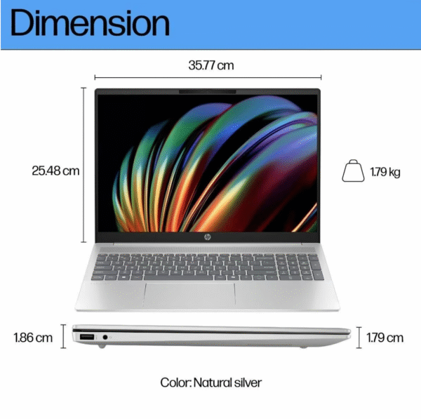 HP Pavilion 16-af0056TU Laptop / Silver / Intel Core Ultra 5 processor / Windows 11 Home / 40.6 cm (16) diagonal 2K IPS display / Intel Graphics / 16 GB LPDDR5-6400 RAM / 1 TB SSD / B13XTPA - Image 6